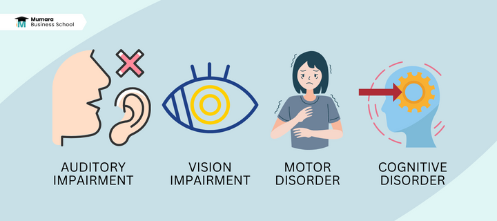 vision impairment, auditory impairment, motor disorder, cognitive disorder | email accessibility